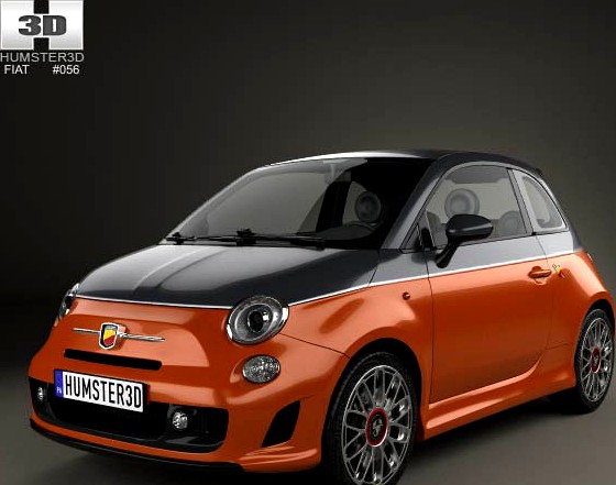 3D model of Fiat 500 Abarth 595 Turismo 2014