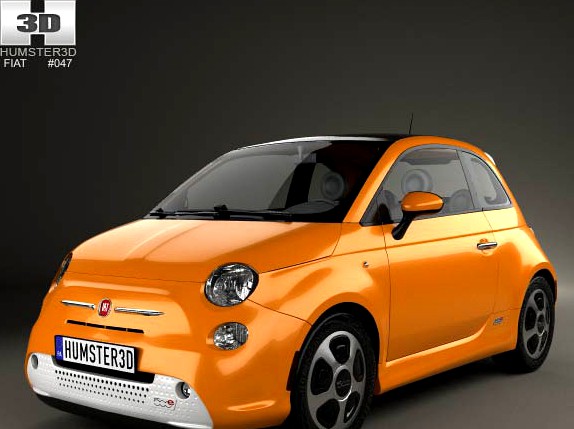 3D model of Fiat 500 E 2012