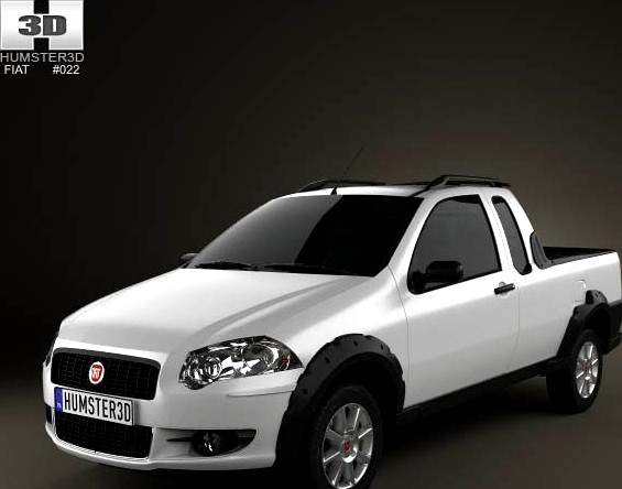 3D model of Fiat Strada Crew Cab Trekking 2012