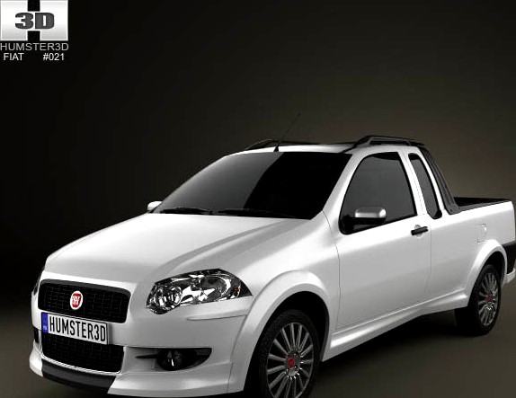 3D model of Fiat Strada Crew Cab Sporting 2012