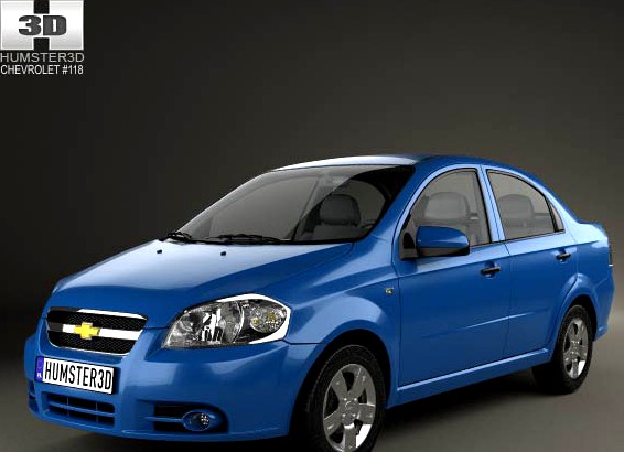 3D model of Chevrolet Aveo (T250) sedan 2006