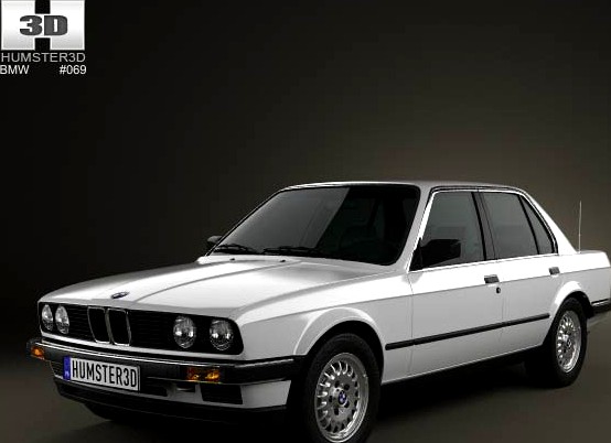 3D model of BMW 3 Series sedan (E30) 1990