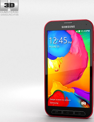 3D model of Samsung Galaxy S5 Sport Cherry Red