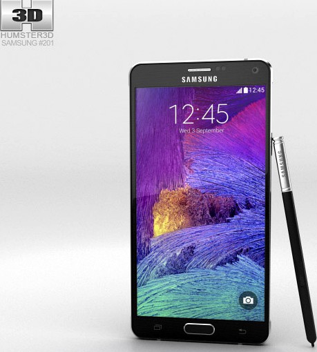 3D model of Samsung Galaxy Note 4 Charcoal Black