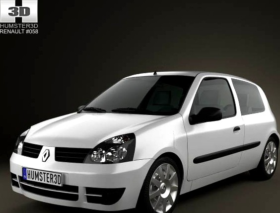 3D model of Renault Clio Mk2 3-door 2005