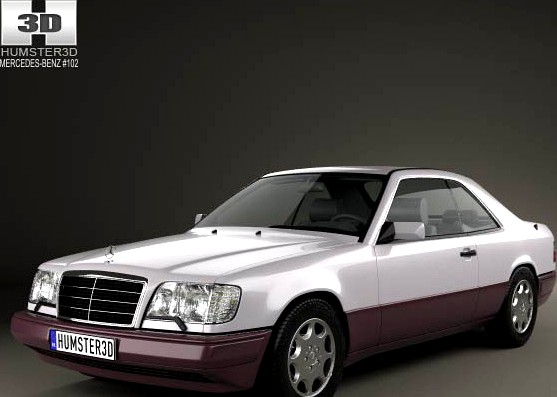 3D model of Mercedes-Benz E-class coupe 1993