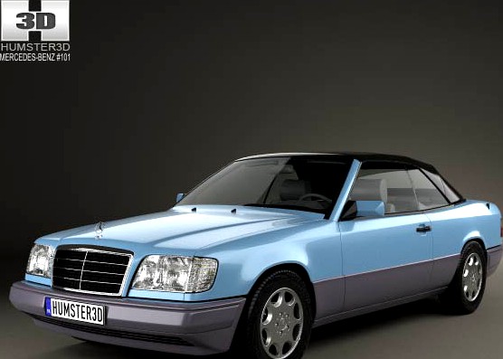 3D model of Mercedes-Benz E-class convertible 1993