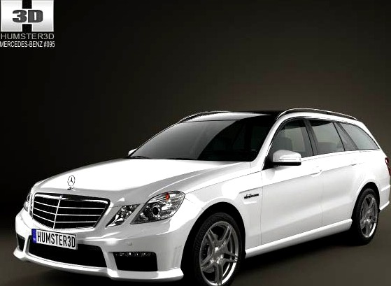 3D model of Mercedes-Benz E-class 63 AMG estate 2010