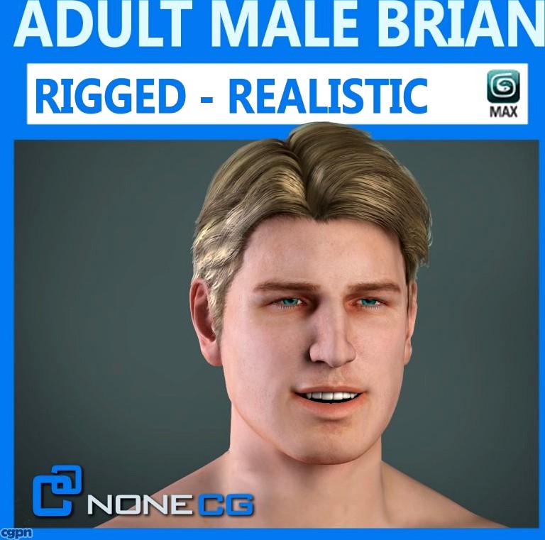 Rigged Male Brian Nude3d model