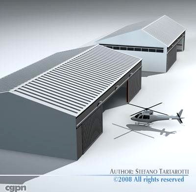 Airport hangars3d model