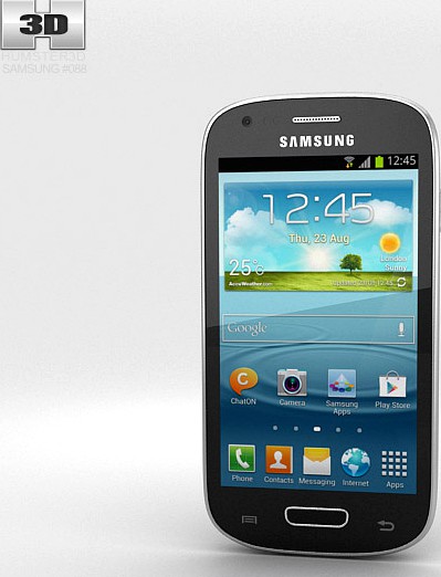 3D model of Samsung Galaxy S III Mini Onyx Black