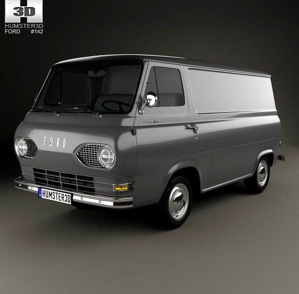 3D model of Ford E-Series Econoline Panel Van 1961