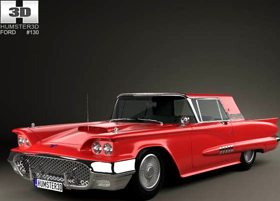 3D model of Ford Thunderbird Sport Coupe 1958