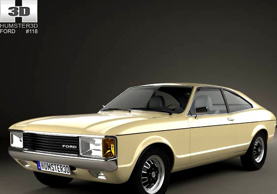 3D model of Ford Granada coupe EU 1972