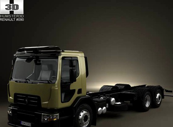 3D model of Renault D Wide Chassis Truck 2013
