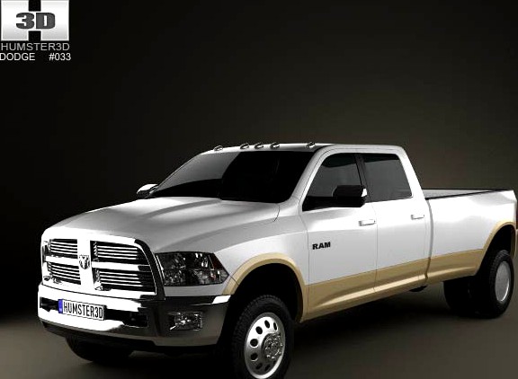 3D model of Dodge Ram 3500 Crew Cab Dually Laramie 8-foot Box 2012