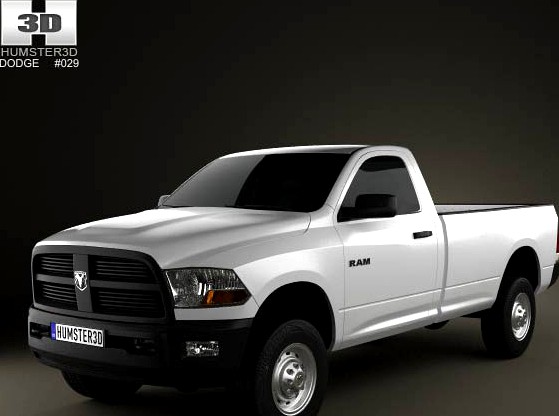 3D model of Dodge Ram 2500 Regular Cab ST 6-foot 4-inch Box 2012