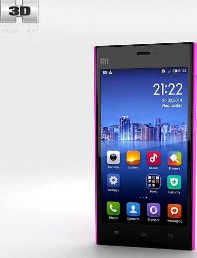 3D model of Xiaomi MI-3 Pink