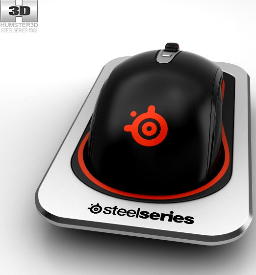 3D model of SteelSeries Sensei Wireless Laser Mouse