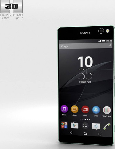 3D model of Sony Xperia C5 Ultra Mint