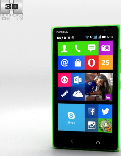 3D model of Nokia X2 Glossy Green