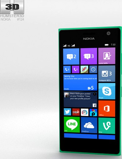 3D model of Nokia Lumia 730 Green