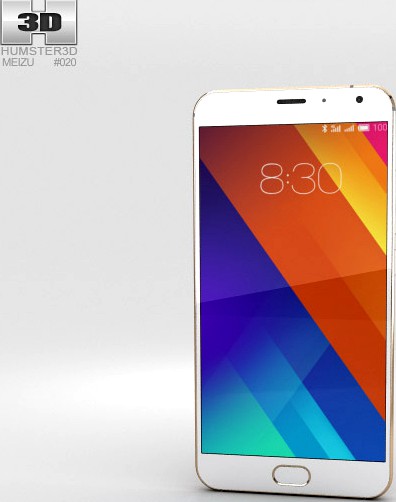 3D model of Meizu MX5 Gold