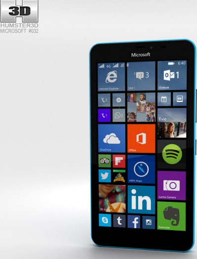 3D model of Microsoft Lumia 640 XL Matte Cyan