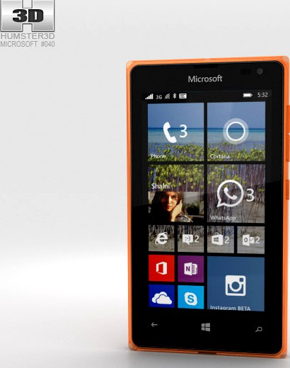 3D model of Microsoft Lumia 532 Orange