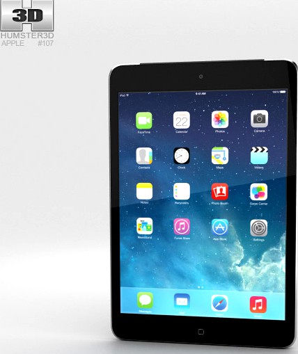 3D model of Apple iPad Mini 2 Cellular Space Grey