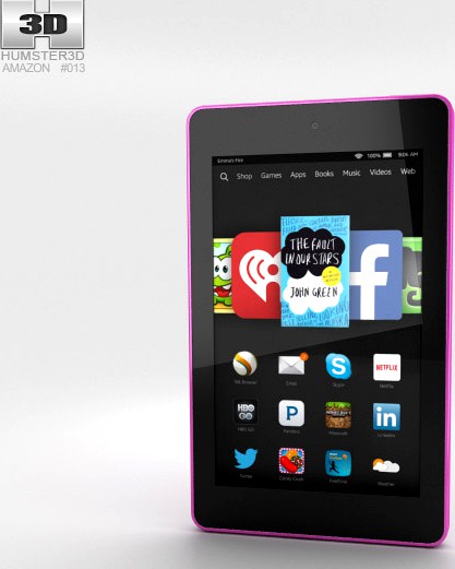 3D model of Amazon Fire HD 6 Magenta