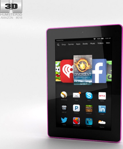 3D model of Amazon Fire HD 7 Magenta
