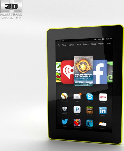 3D model of Amazon Fire HD 7 Citron