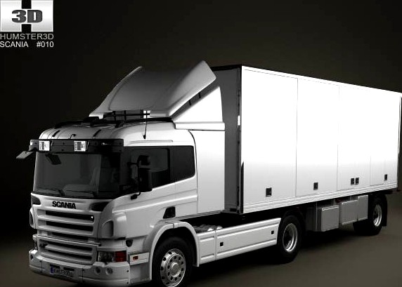 3D model of Scania P Tractor Trailer 2011