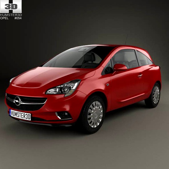 3D model of Opel Corsa (E) 3-door 2014