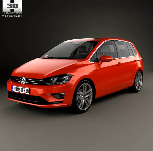 3D model of Volkswagen Golf Sportsvan 2014