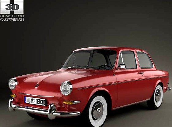 3D model of Volkswagen 1500 (Type 3) notchback 1961