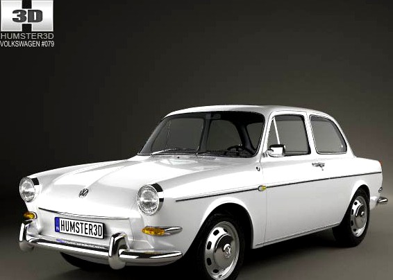 3D model of Volkswagen Type 3 (1600) sedan 1965