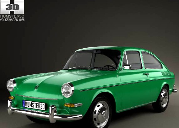 3D model of Volkswagen Type 3 (1600) fastback 1965