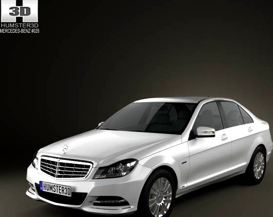 3D model of Mercedes-Benz C-class sedan 2012