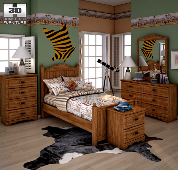 3D model of Ashley Camp Huntington Poster Bedroom Set
