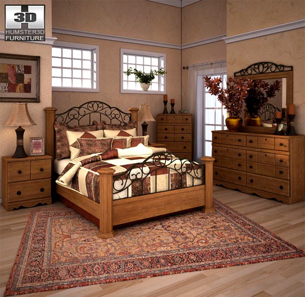 3D model of Ashley Rosalie Poster Bedroom Set