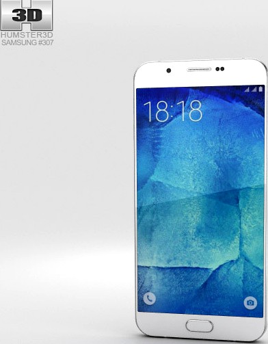 3D model of Samsung Galaxy A8 Pearl White