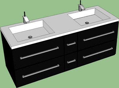 badmeubel hoogglans zwart