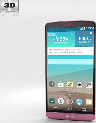 3D model of LG G3 Burgundy Red