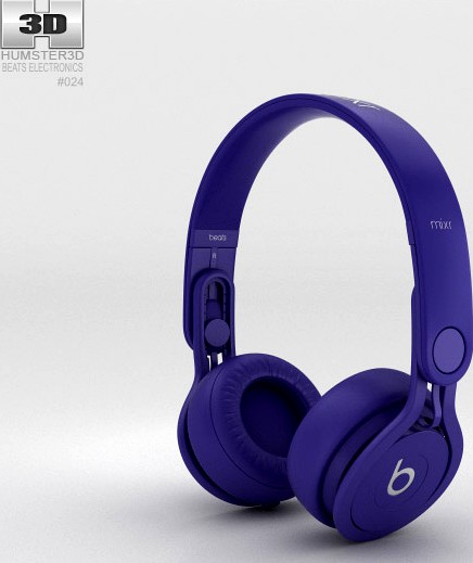 3D model of Beats Mixr High-Performance Professional Indigo