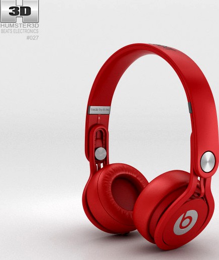 3D model of Beats Mixr High-Performance Professional Red