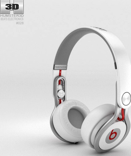 3D model of Beats Mixr High-Performance Professional White