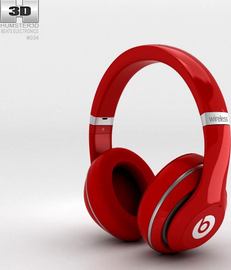 3D model of Beats by Dr. Dre Studio Wireless Over-Ear Red