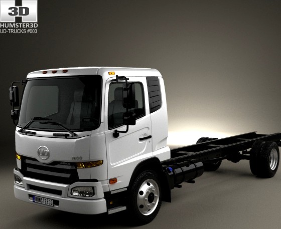 3D model of UD Trucks UD1800 Chassis Truck 2011